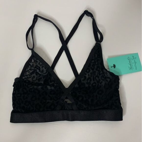 Fredricks of Hollywood x Deya fop plunge bra mesh leopard black - Picture 2 of 10